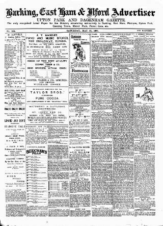 cover page of Barking, East Ham & Ilford Advertiser, Upton Park and Dagenham Gazette published on May 25, 1895