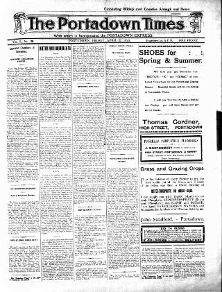 cover page of Portadown Times published on April 27, 1923