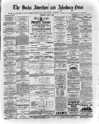 cover page of Bucks Advertiser & Aylesbury News published on June 2, 1888