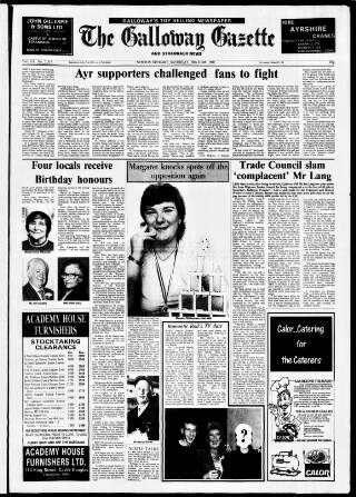 cover page of Galloway Gazette published on June 20, 1987