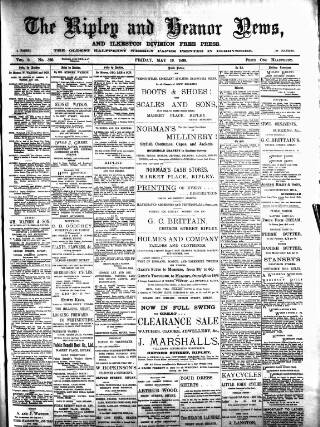 cover page of Ripley and Heanor News and Ilkeston Division Free Press published on May 19, 1899