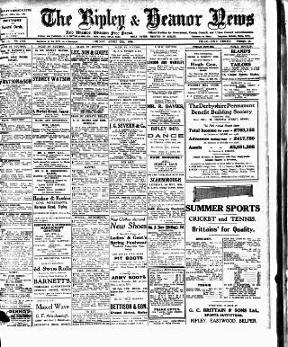 cover page of Ripley and Heanor News and Ilkeston Division Free Press published on April 25, 1930