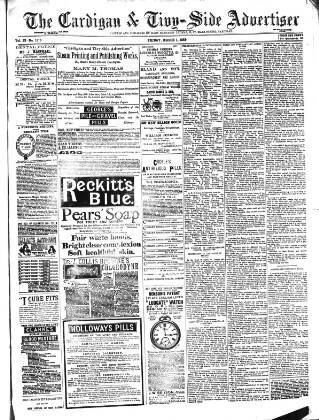 cover page of Cardigan & Tivy-side Advertiser published on March 1, 1889