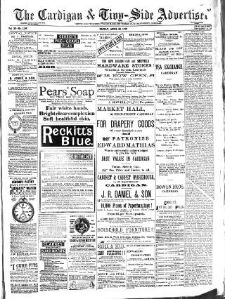 cover page of Cardigan & Tivy-side Advertiser published on April 26, 1889