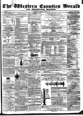 cover page of Bridgwater Mercury published on April 26, 1860
