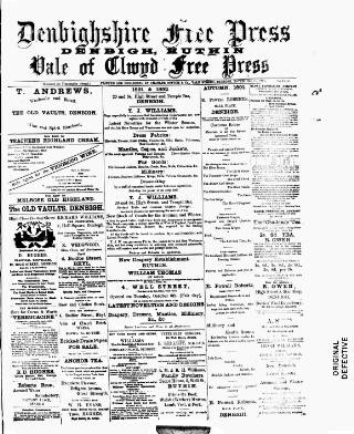 cover page of Denbighshire Free Press published on November 28, 1891
