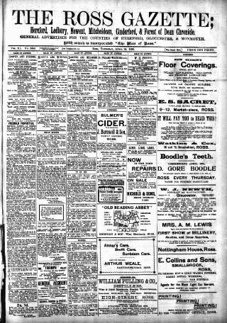 cover page of Ross Gazette published on April 26, 1906