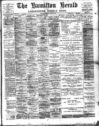 cover page of Hamilton Herald and Lanarkshire Weekly News published on April 26, 1895