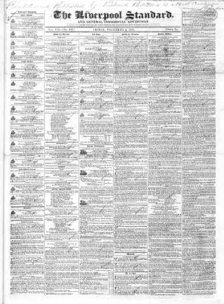 cover page of Liverpool Standard and General Commercial Advertiser published on December 4, 1835