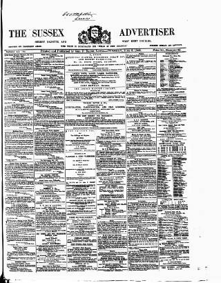 cover page of Surrey Gazette published on June 2, 1868