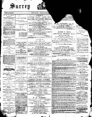 cover page of Surrey Gazette published on April 24, 1900