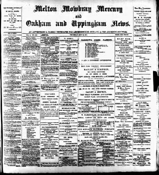 cover page of Melton Mowbray Mercury and Oakham and Uppingham News published on May 28, 1891