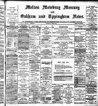 cover page of Melton Mowbray Mercury and Oakham and Uppingham News published on June 2, 1892