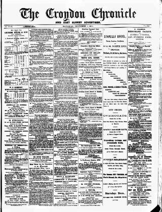cover page of Croydon Chronicle and East Surrey Advertiser published on December 4, 1875