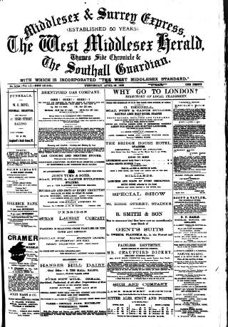 cover page of Middlesex & Surrey Express published on April 26, 1905