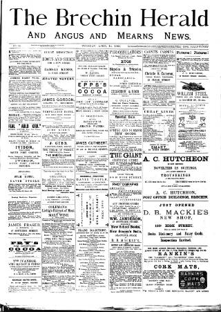 cover page of Brechin Herald published on April 14, 1891