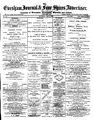 cover page of Evesham Journal published on July 2, 1898