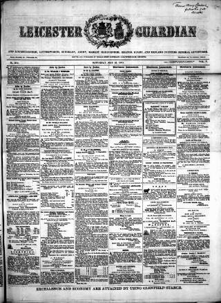 cover page of Leicester Guardian published on May 25, 1861