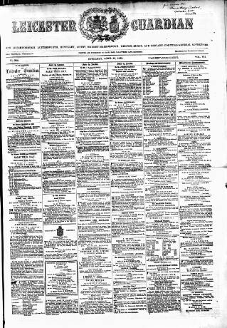 cover page of Leicester Guardian published on April 25, 1863
