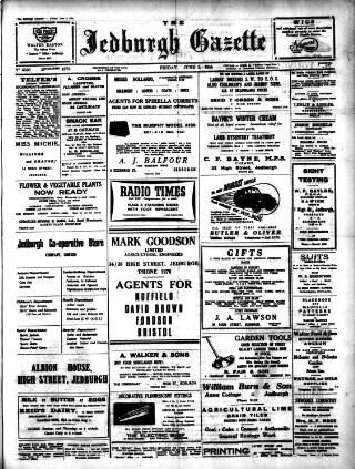 cover page of Jedburgh Gazette published on June 2, 1950