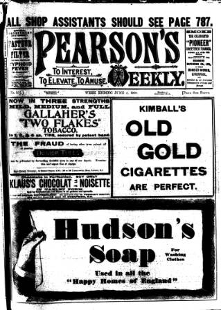 cover page of Pearson's Weekly published on June 2, 1900