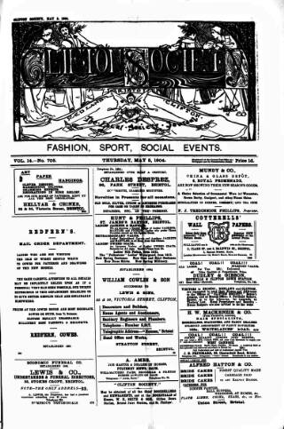 cover page of Clifton Society published on May 5, 1904