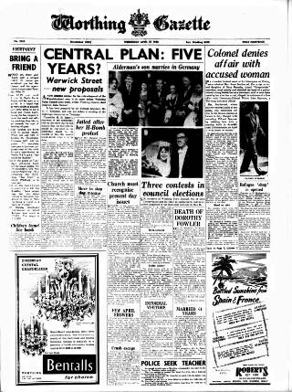 cover page of Worthing Gazette published on April 27, 1960