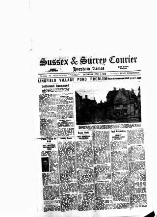 cover page of Crawley and District Observer published on December 4, 1943