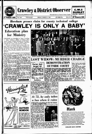 cover page of Crawley and District Observer published on March 4, 1949