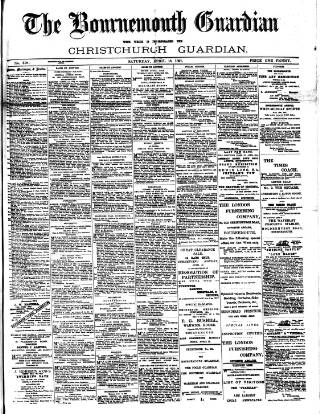 cover page of Bournemouth Guardian published on April 18, 1891