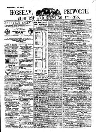 cover page of Horsham, Petworth, Midhurst and Steyning Express published on May 3, 1887