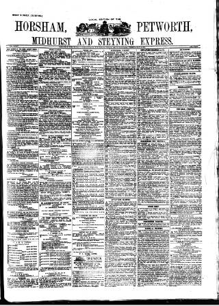 cover page of Horsham, Petworth, Midhurst and Steyning Express published on May 28, 1895