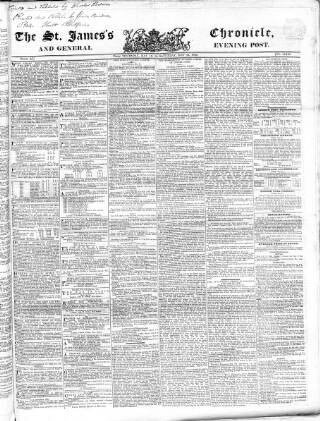cover page of Saint James's Chronicle published on May 14, 1842