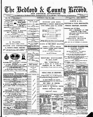cover page of Bedford Record published on May 25, 1889