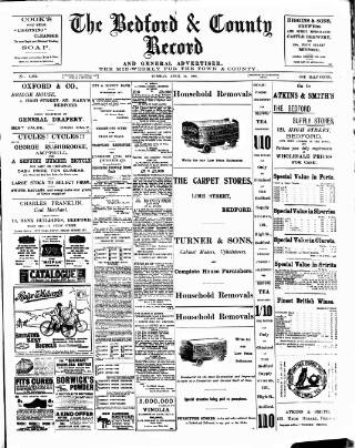 cover page of Bedford Record published on April 24, 1900