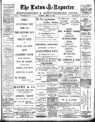 cover page of Luton Reporter published on April 26, 1901