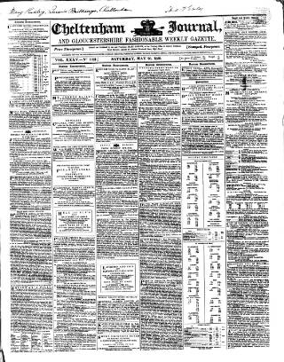 cover page of Cheltenham Journal and Gloucestershire Fashionable Weekly Gazette. published on May 28, 1859