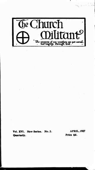 cover page of Church League for Women's Suffrage published on April 15, 1927