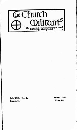 cover page of Church League for Women's Suffrage published on April 15, 1928