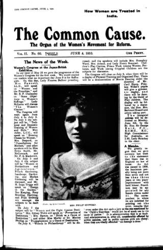 cover page of Common Cause published on June 2, 1910
