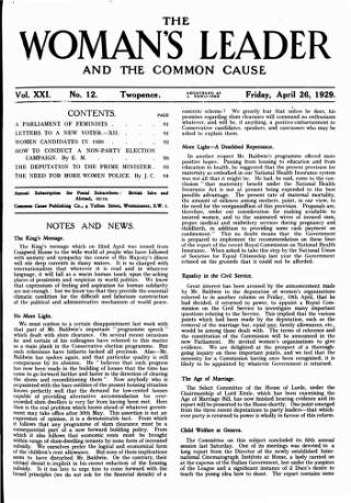 cover page of Common Cause published on April 26, 1929