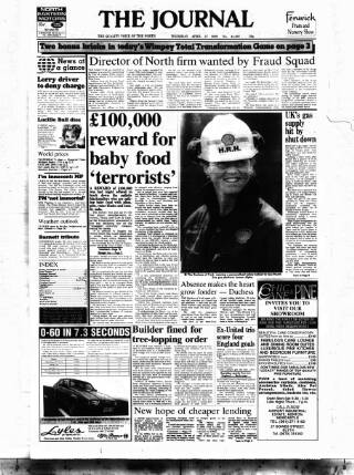 cover page of Newcastle Journal published on April 27, 1989