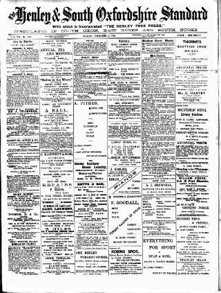 cover page of Henley & South Oxford Standard published on December 4, 1908