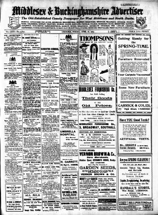 cover page of Uxbridge & W. Drayton Gazette published on April 16, 1915
