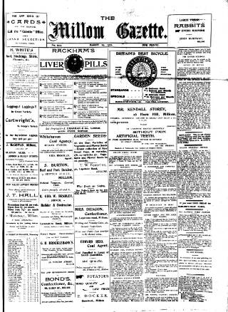 cover page of Millom Gazette published on March 29, 1901
