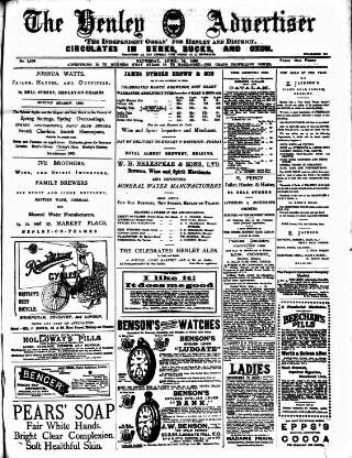 cover page of Henley Advertiser published on April 16, 1898