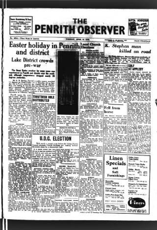 cover page of Penrith Observer published on April 19, 1949