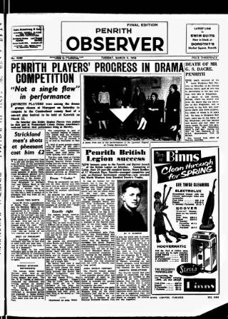 cover page of Penrith Observer published on March 4, 1958