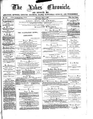 cover page of Lakes Chronicle and Reporter published on June 2, 1877
