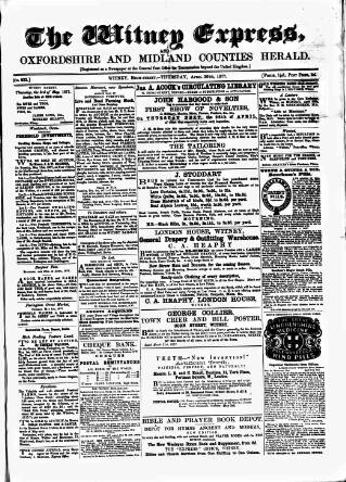 cover page of Witney Express and Oxfordshire and Midland Counties Herald published on April 26, 1877